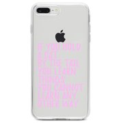 DistinctInk Clear Shockproof Hybrid Case for iPhone 7 PLUS / 8 PLUS (5.5" Screen) TPU Bumper Acrylic Back Tempered Glass Screen Protector - Hold a Cat by the Tail, Learn Things