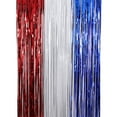 thumbnail image 2 of Harpily Event Party Decor Independence Day Decorative Rain Curtain 3 Color Splicing Party Decoration American Independence Day Blue Silver Red Photo Booth Props, 2 of 4