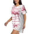 thumbnail image 2 of Picia Flamingo Pajamas Sets for Women Soft Short-Sleeved Pjs with Lounge Shorts Two Piece Sleepwear-Large, 2 of 9