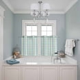 thumbnail image 3 of Blue Green Kitchen Curtains Small Short 39 Inch Length, Grid Checkered Plaid Gingham Lattice Trellis Grommet Bedroom Living Room Curtains, Light Filtering Cafe Curtain Drapes 2 Panels Set 55''x39'', 3 of 9