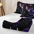thumbnail image 4 of meiyoeat Kawaii Space Dragon Twin Quilt Set for Boys Girls, Galaxy Starry Satrs Twin Coverlet Set, Purple Blue, 2pcs, 4 of 7