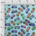 thumbnail image 1 of oneOone Rayon Light Blue Fabric Bus Sewing Material Print Fabric By The Yard 56 Inch Wide-11S, 1 of 4