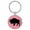 Pink, variant on Buffalo Bison Animal Nature Pink Laser Engraved Leatherette Keychain Backpack Pull - 1.5 x 3 Inches