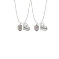 thumbnail image 2 of Delight Jewelry Silvertone Wide Diagonal Cable Spinner Mother & Daughter Heart Necklaces (Set of 2), 19"+2", 2 of 4