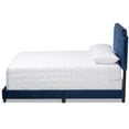 thumbnail image 3 of Bowery Hill Modern Upholstered Velvet Nailhead Full Bed in Navy Blue, 3 of 8