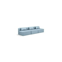 Meridian Furniture Cube Light Blue Vegan Leather 3-Pc. Modular Sofa