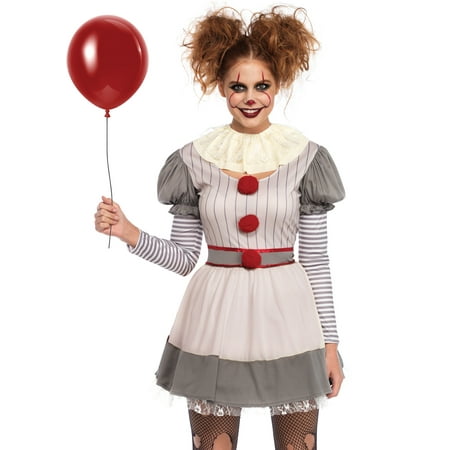 Leg Avenue Womens Scary Clown Costume (Best Scary Womens Halloween Costumes)