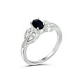 thumbnail image 2 of JewelersClub Sapphire Ring Birthstone Jewelry – 0.65 Carat Sapphire 0.925 Sterling Silver Ring Jewelry with White Diamond Accent – Gemstone Rings with Hypoallergenic 0.925 Sterling Silver Band, 2 of 4
