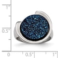 thumbnail image 6 of Stainless Steel Polished with Blue Druzy Stone Ring, 6 of 7