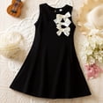 thumbnail image 2 of VNKIDY Kids Girls Lightweight Sleeveless Crewneck Dress Bow Decor Relaxed Fit Casual Party Dress For Summer Holiday Daily Wear Cozy Dress, 2 of 9
