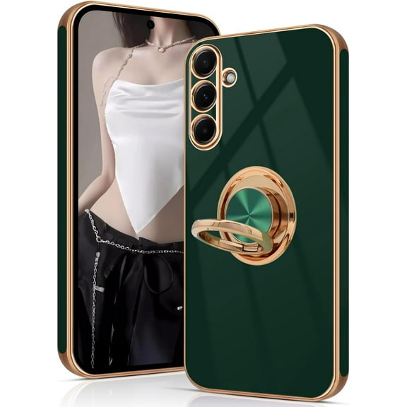 ZUKKASHAN for Samsung Galaxy A15 5G / 4G Case with 360ยฐ Rotation Ring Holder Stand, Slim Soft Shockproof Cover with Magnetic Car Holder for Samsung A15, Flexible Phone Case for Galaxy A15