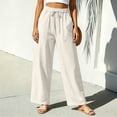 thumbnail image 4 of Maean Women Plus Size Pant Loose Elastic Waist Drawstring Summer Lounge Pants Trousers with Pockets M-5XL, 4 of 7