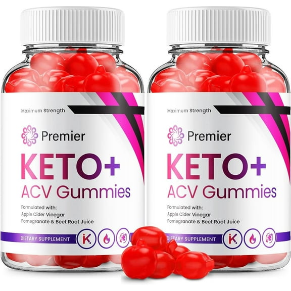 2 Pack Premier Keto ACV Gummies - Official - Keto Premiere ACV Advanced Formula Plus Apple Cider Vinegar Dietary Supplement B12 Beet Root Juice Men Women 120 Gummies