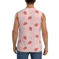 thumbnail image 4 of Xecao Floral Strawberr Print Men's Tank Top: Sleek Sleeveless Tee for Casual Sports and Beach Occasions-Large, 4 of 7