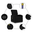 thumbnail image 5 of vidaXL Electric Massage Recliner Chair Black Fabric, 5 of 5