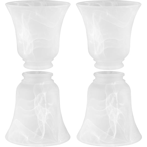 4 Pcs Ceiling Fan Light Shade, Lip Lamp shade, Bell Shape Light Fixture Globes Replacement, Alabaste