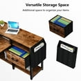 thumbnail image 2 of Loomie L Shaped Desk with Drawer, 55" W x 41" D Industrial Corner Computer Desk with 4 Tier Storage Shelves, Study Table Office, Rustic, 2 of 6