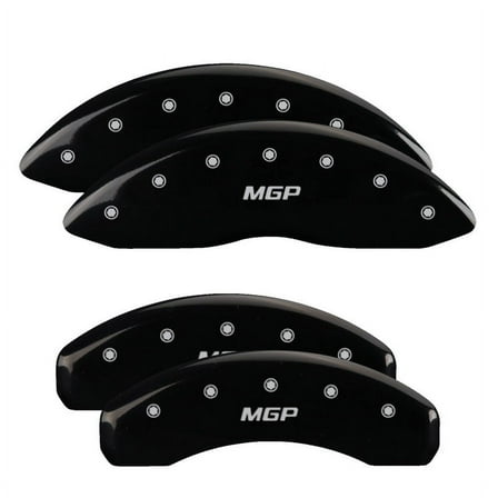 MGP 4 Caliper Covers Engraved Front & Rear MGP Black finish silver ch Fits select: 2004 JEEP WRANGLER / TJ SPORT, 2003 JEEP WRANGLER / TJ COMMANDO/X