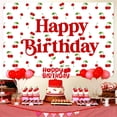 thumbnail image 3 of 44Pcs Cherry Themed Birthday Party Decorations Happy Birthday Backdrop Cherry Happy Birthday Banner Cherry Cupcake Topers White Red Latex Ballons for Girls 1st 2nd 3rd Birthday Party Decor Supplies, 3 of 8