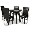 thumbnail image 5 of Baxton Studio Miya Modern and Contemporary Dark Brown Faux Leather Upholstered and Dark Brown Finished Wood 5-Piece Dining Set, 5 of 9