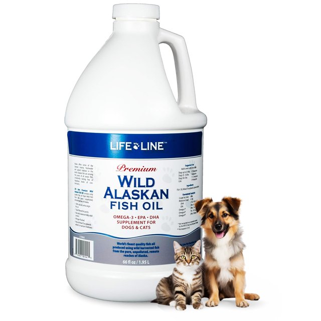 Suplemento de aceite de pescado Life Line para perros y gatos, 2 litros