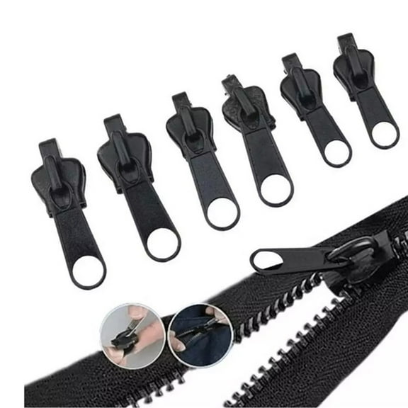 Zip Sliders Zipper Slider Sewing Spirals Tools 6Pcs Set Pull Lock Removable Repair Reusable Accessories Connectors