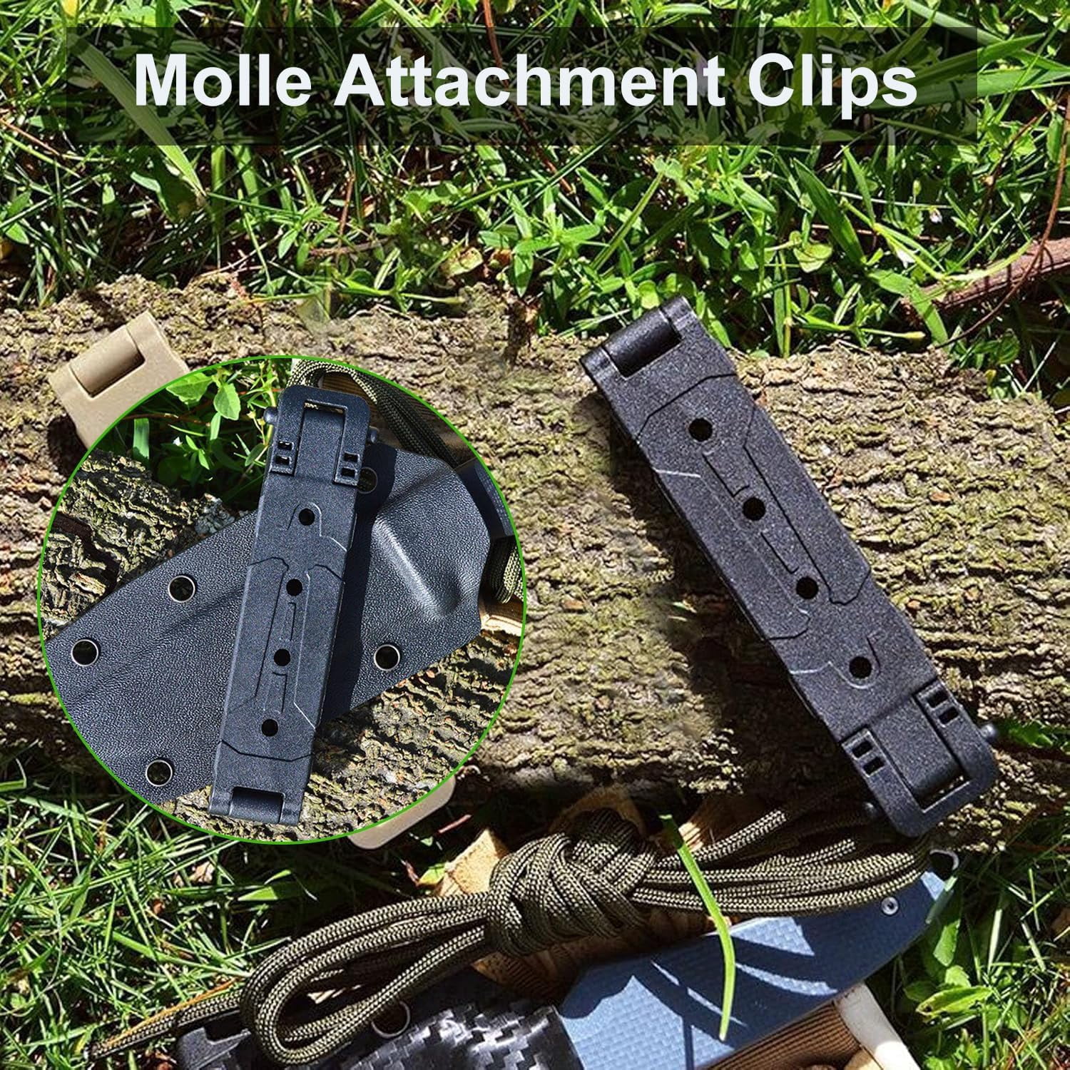 Molle Attachment with Mounting Hardwares, 3" Molle Clips for Vests, Backpacks, Pouches, and Molle Belt