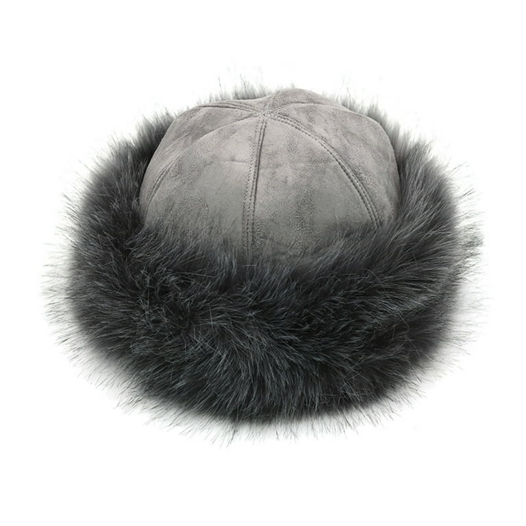 Visland 7 Colors Men/Women Plush Hat, Faux Fur Thicken Warm Beanie