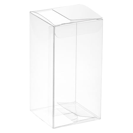 Uxcell Plastic Retail Boxes 50x50x100mm with Protective Film Clear for Candy 20 Pack
