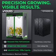 ALPHAGROW 2 x 4 ft 600D Canvas Grow Tent Kit with 33 W LED Light and 6 in Inline Fan and Carbon Filter