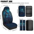 thumbnail image 6 of Xoenoiee Owl Print 5 Pieces Leather Car Interior Accessories, Includes Auto Seat Covers, Seat Belt Pads, Center Console Pad Fit for Most Cars, Vehicles, SUVs, 6 of 7