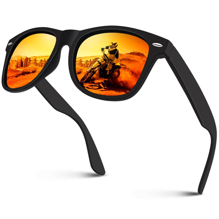 Sunier Classic Polarized Sunglasses, 80's Retro Orange Red photo 1