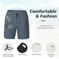 thumbnail image 3 of Balery White Dandelion Bañador para hombre, shorts de playa de secado rápido con entrepierna y forro de compresión-Small, 3 of 6