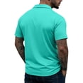 thumbnail image 5 of Dresfit Quarter Zip Polo Shirts Men Collared Short Sleeve Big and Tall Shirt 2026 Summer Chest Pocket Work T-Shirt Breathable Lightweight Business Tees Turquoise 3XL, 5 of 6