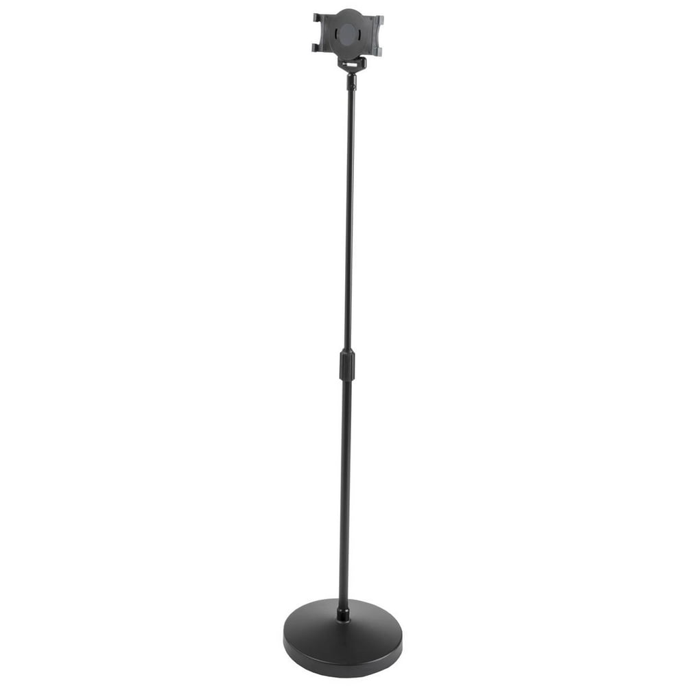 iPad Floor Stand, Height Adjustable Telescoping Pole, Weighted Base