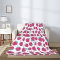 thumbnail image 2 of Sikiie Hand Drawn Strawberry Cozy Flannel Fleece Throw Blanket: Lightweight & Thick for All Seasons - Perfect for Women, Men, & Kids"50"x40", 2 of 6