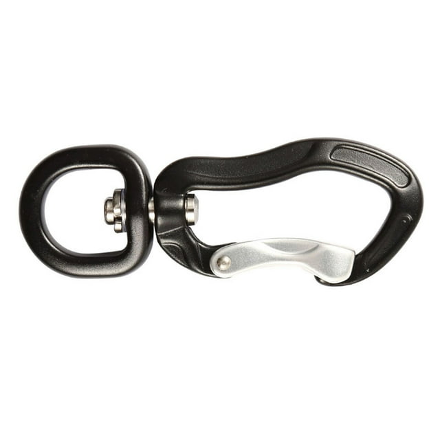 Mosquetón Giratorio Soidarity D-ring de Aluminio Negro para Senderismo