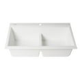 thumbnail image 2 of Pemberly Row White 33" Granite Composite Workstation Double Bowl Drop In Sink, 2 of 9