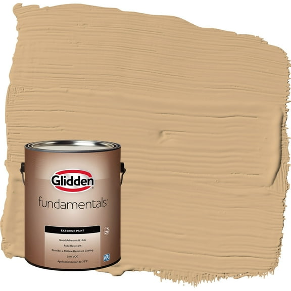 Glidden Fundamentals Cracker Bitz / Beige Flat Exterior Paint, 1 Gallon