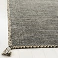 thumbnail image 4 of SAFAVIEH Montauk Bijar Jace Solid Soft Braided Cotton Runner Rug, Beige/Black, 2'3" x 7', 4 of 8