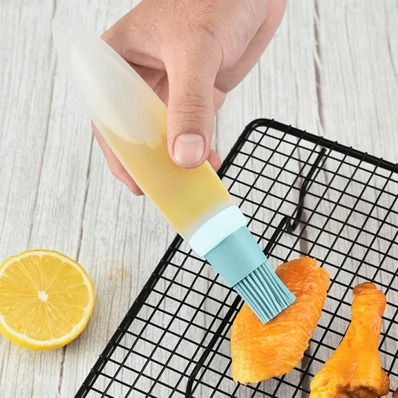 Hometravel Silicone Oil Brush for Cooking and Baking, Heat Resistant Silicone Basting Brush with Cover, Kitchen Gadget for Grilling and Food Preparation, Non-Stick Cooking Tool with Protective Cap