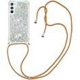 thumbnail image 4 of Long Crossbody Lanyard Clear Case for Samsung Galaxy A54 5G with Adjustable Neck Strap, Glitter Sparkly Bling Quicksand Phone Cover Cases for Samsung Galaxy A54 5G QKG Silver, 4 of 14