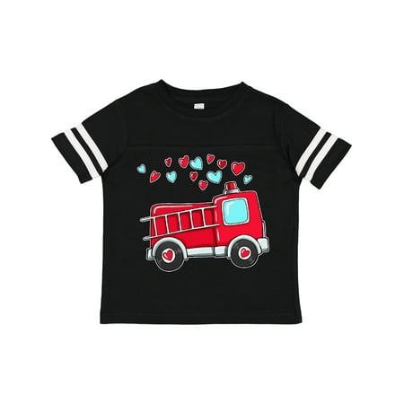 

Inktastic Valentine Fire Truck with Hearts Gift Toddler Boy or Toddler Girl T-Shirt