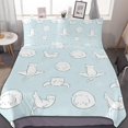 thumbnail image 1 of HAHDAXIA Cat Cute Pattern Bedding Solid Comforter Set for All Seasons,3 Pieces(1 Comforter+2 Pillowcases),Soft Microfiber Bedding Set King(90"x90"), 1 of 7