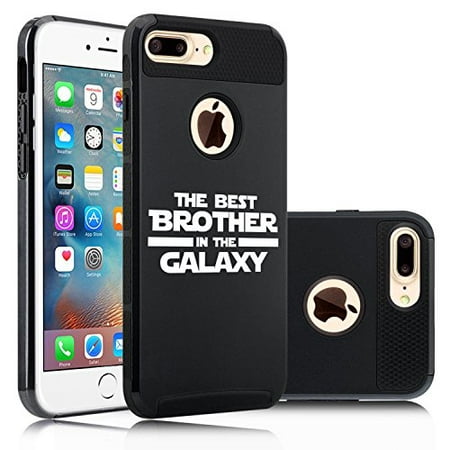 Shockproof Impact Hard Soft Case Cover for Apple iPhone Best Brother in The Galaxy (Black for iPhone 7