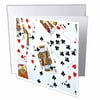 3dRose Scattered playing cards photo - for card game players eg poker bridge games casino las vegas night, Greeting Cards, 6 x 6 inches, set of 6