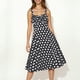 thumbnail image 1 of Vestido Informal de Lunares Para Mujer, Corte A, Sin Mangas, Estilo Bohemio, Fluido, de Verano, Con Tirantes Ajustables, 1 of 4