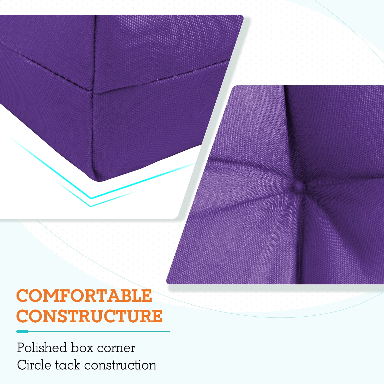 EAGLE PEAK Tufted Outdoor/Indoor Seat/Back Chair Cushion, Set of 2, 42'' x 21'', Purple