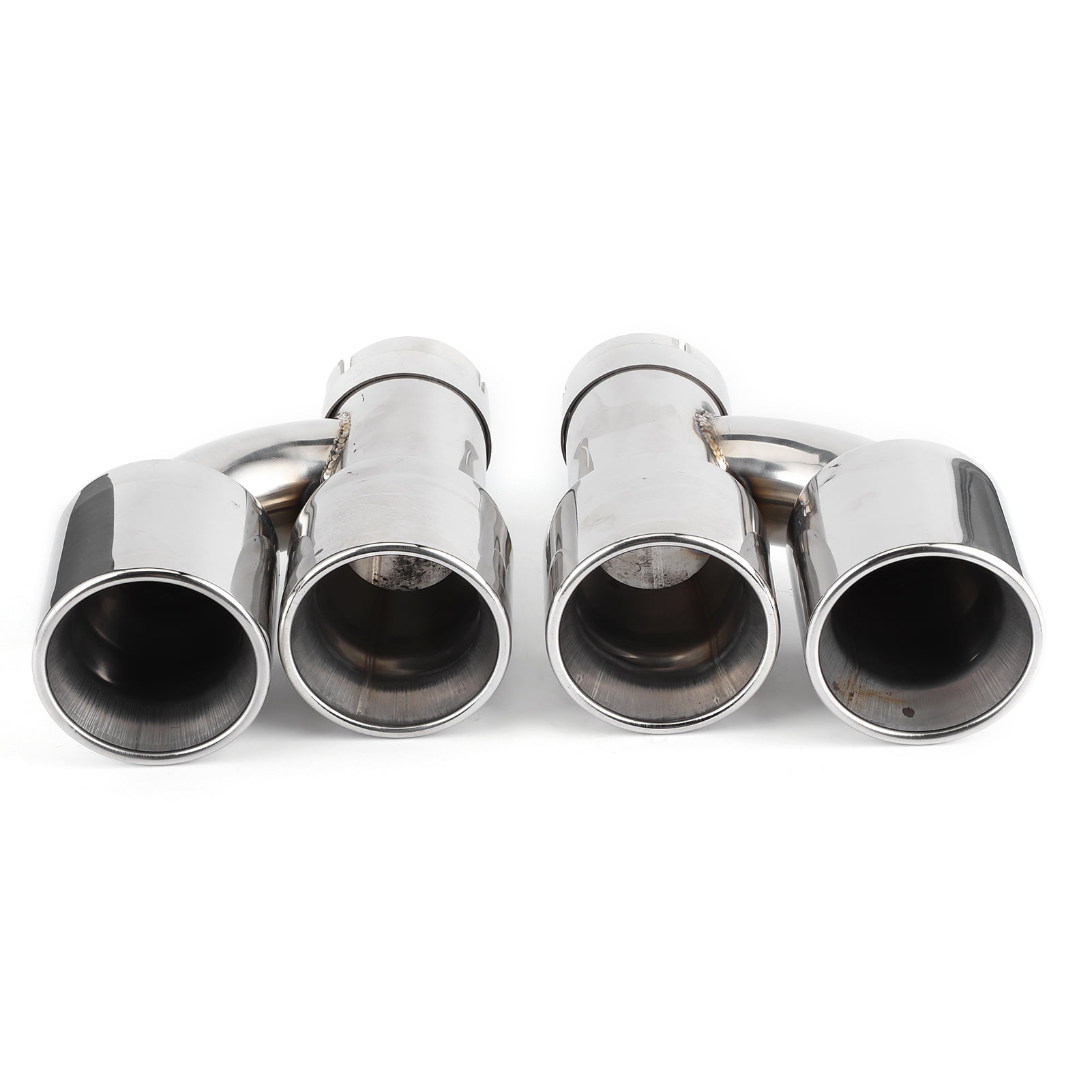 2x 2.5" Inlet 3.5" Outlet Auto Car Exhaust Pipe Tip Tail Muffler Stainless Steel 