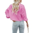 thumbnail image 5 of Sherrylily Womens Button Down Cropped Crop Tops Lapel Shirt with Chest Pocket, 5 of 5